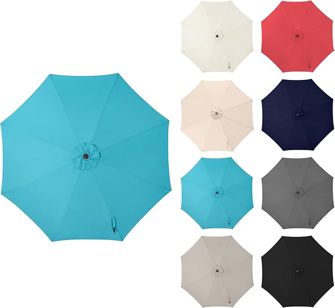 10ft Outdoor Patio Umbrella - Table Umbrella Waterprool UV Protection, Sombrillas de Patio with Push Button Tilt, Sun Umbrella for Pool, Porch, Garden, Deck, Backyard (Aqua Blue)