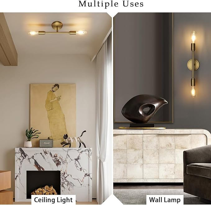 Phansthy 2 Light Bathroom Wall Sconce Antique Bronze Dual Light Indoor Industrial Wall Light Fixture for Hallway Kitchen Restaurant (Antique)