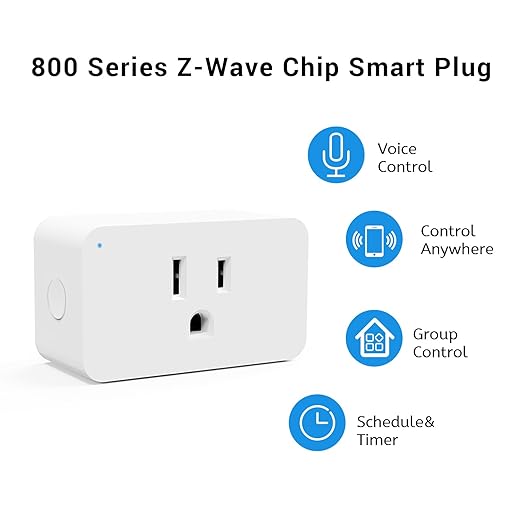 New One Zwave Plug 2 Pack, 800 Series Z-Wave Smart Plug, Zwave Outlet S2, Z Wave Extender, Z-Wave Hub Required, Compatible with Hubitat, SmartThings, Vera, Wink, Fibaro, Homeseer, 2GIG, Alarm