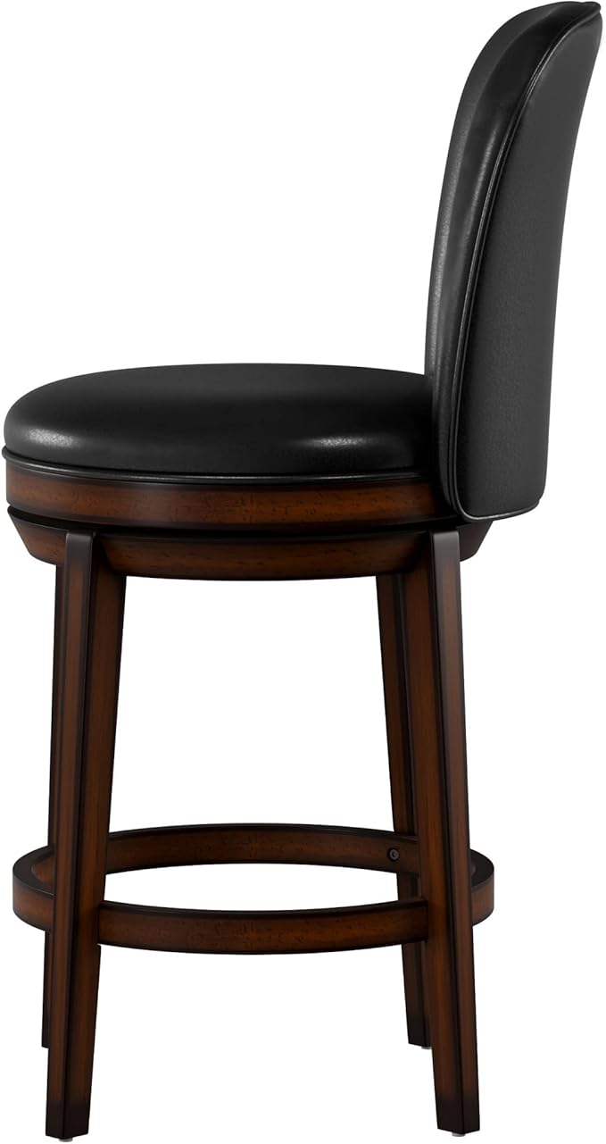 Hillsdale Victoria Wood Counter Height Swivel Stool, Dark Chestnut