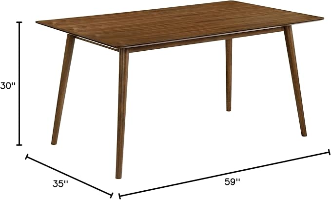 Armen Living Westmont 59" Rectangular Dining Table in Walnut Wood