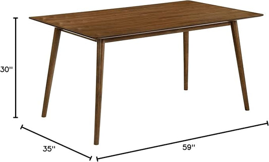 Armen Living Westmont 59" Rectangular Dining Table in Walnut Wood