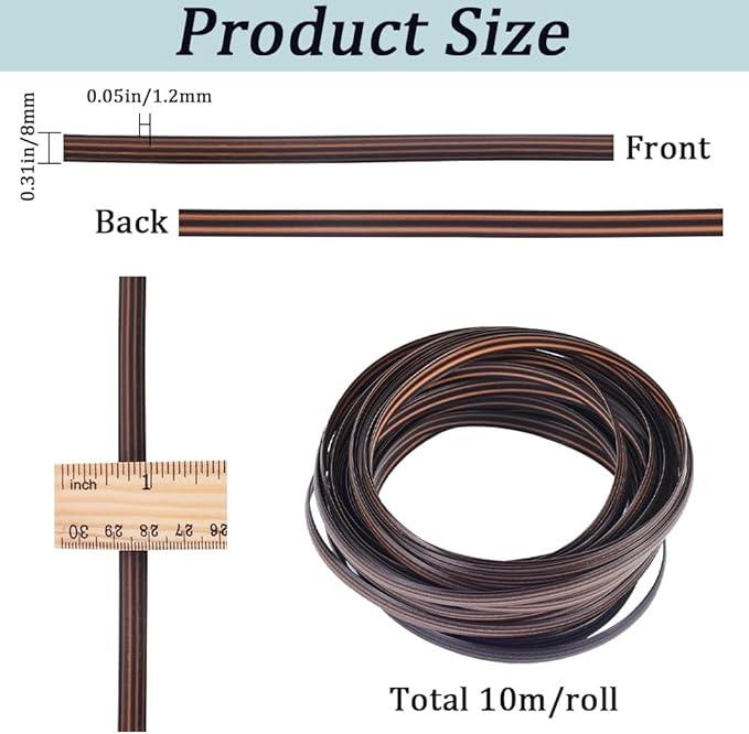 GORGECRAFT 10m Rattan Repair Kit Black Wicker Repair Material Plastic Rattan Wicker Roll Waterproof Rattan Fix Material for Garden Patio Furniture Rattan Chair Sofa Storage Basket