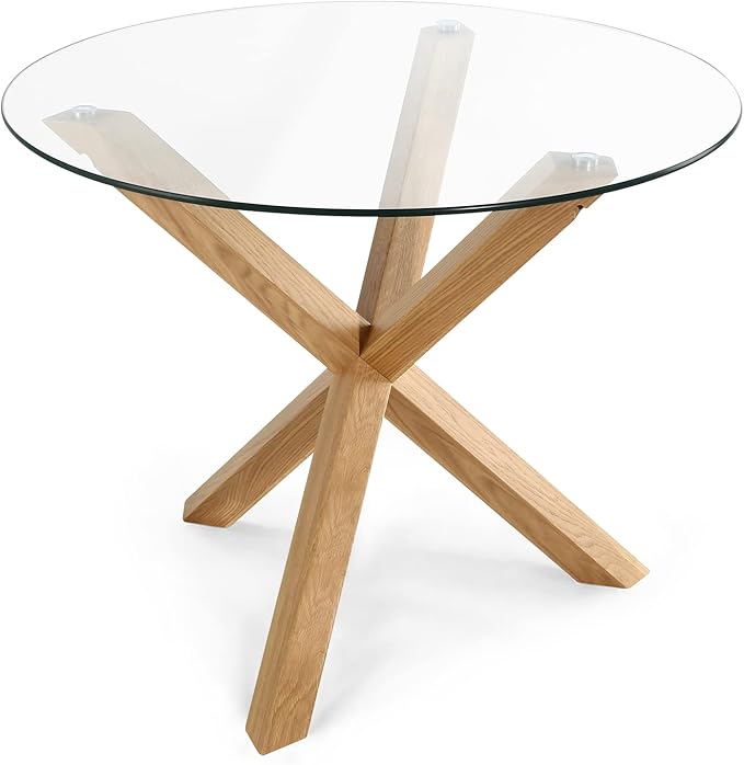 POLY & BARK Kennedy 37.4" Round Dining Table, Natural