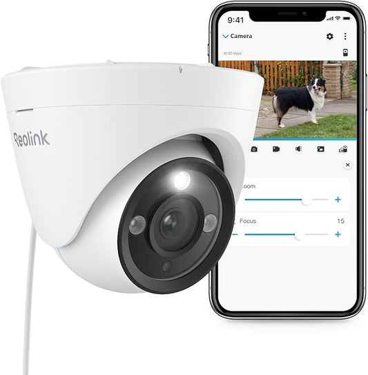 REOLINK 4K PoE Security IP Camera, Turret Camera Outdoor with 3X Optical Zoom, 2.8mm-8mm Lens, 110 Degree Wide View, 100ft Color Night Vision, 2 Way Talk, Human/Vehicle/Pet Detection, RLC-833A