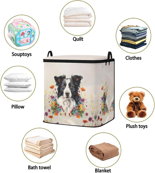 2pcs closet organizers and storage under bed,clothing blanket sweater sheet bedding comforter duvet quilt pillow toy storage bags with lids,dorm room essentials for containers 95L