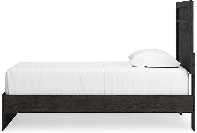 Signature Design by Ashley Belachime Rustic Twin Panel Bed, Foundation or Box Spring Needed, Gray