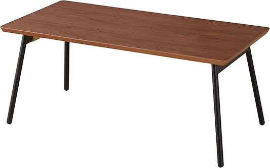 PaletteLife Folding Coffee Table, No Assembly, W31.5 x D15.8 x H13.4 in, Round Corner, for Dorm and Living Room, Portable and Space-Saving, Modern, Compact, Walnut Brown