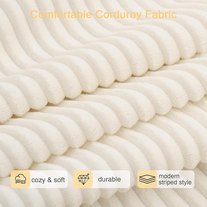 COMAX Boneless Couch, Futon Sofa Bed Couches Versatile Queen for Living Room, 79" 4 in 1 Convertible Sleeper Corduroy Couch Foam in a Box, Foldable Fold Out Floor Mattress No Assembly Required, Beige