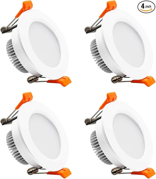 YGS-Tech 2 Inch LED Recessed Lighting, Dimmable Downlight 3W(35W Halogen Equivalent), CRI80, 3000K Warm White LED Ceiling Light with LED Driver(4 Pack)