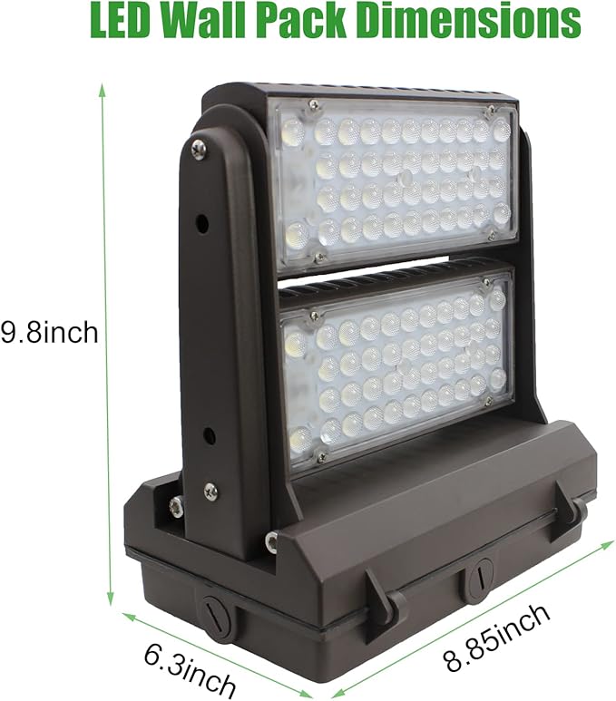 Rotatable LED Wall Pack Light with Dusk to Dawn Photocell, 100W 14000LM 600-800W HPS/HID Equiv., 5000K Daylight ETL Commercial Outdoor Security Lighting for Warehouse, Entrance, Parking, Garage