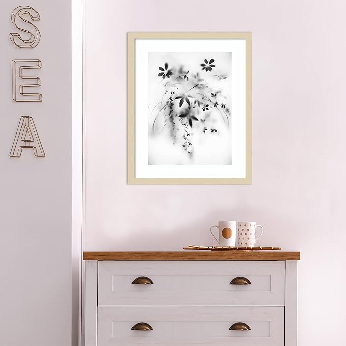Amanti Art Framed Wall Art Print 21x17 Natural Floral Veil by Teis Albers, Nature Wall Art, Modern Contemporary Decor, Small Poster Painting Artwork for Living Room, Bedroom, Bathroom, Kitchen,
