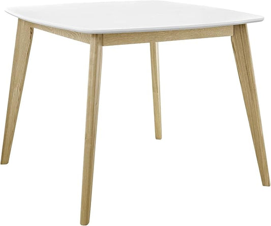 Modway Stratum 40" Mid-Century Modern Kitchen and Dining Room Table in White