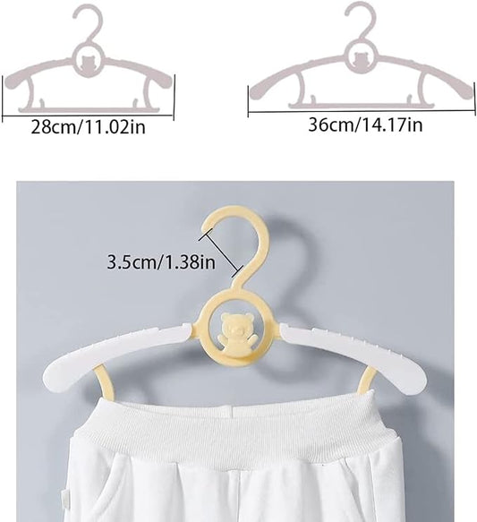 HGYZE Baby Nursery Closet Hangers, Ultra-Thin Non-Slip and Extendable Laundry Infant Pant Hanger for Newborn Clothes -20pcs Yellow Gift- Adjustable Children Coat Hanger for Girl Boy Toddler Kids Child