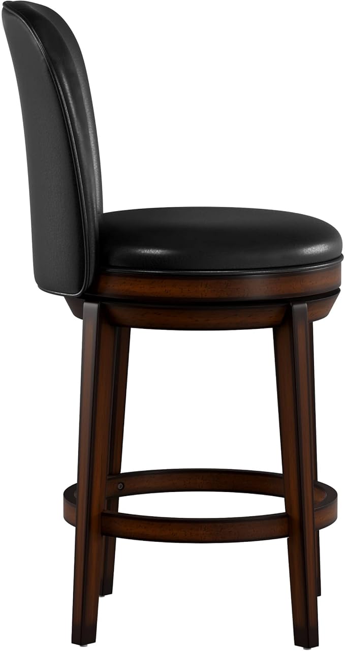 Hillsdale Victoria Wood Counter Height Swivel Stool, Dark Chestnut