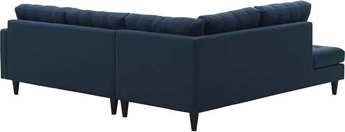 Modway EEI-2798-AZU Empress Mid-Century Modern Upholstered Fabric Left-Facing Sectional Sofa in Azure