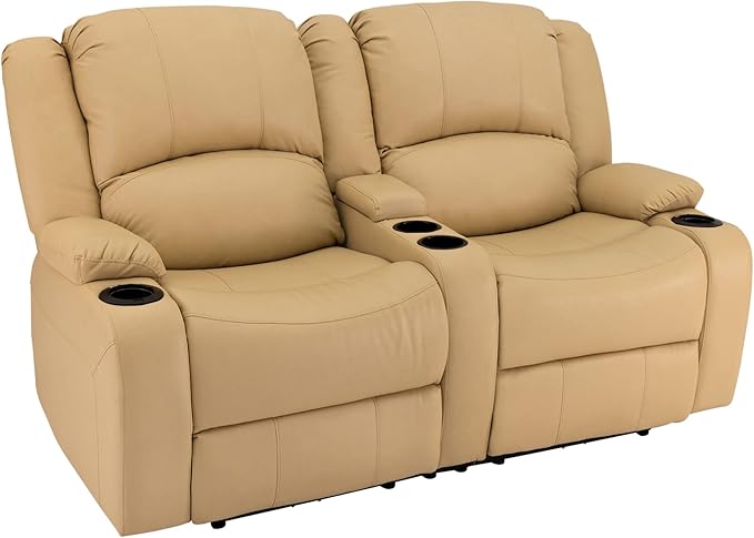 RecPro RV 64" Powered Recliner Loveseat | Wall Hugger Sofa | Ultrafabrics Brisa (Desert Clay)