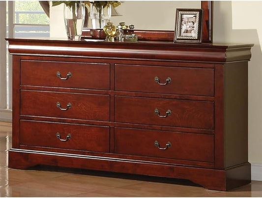 Acme Louis Philippe III 6 Drawers Dresser in Cherry