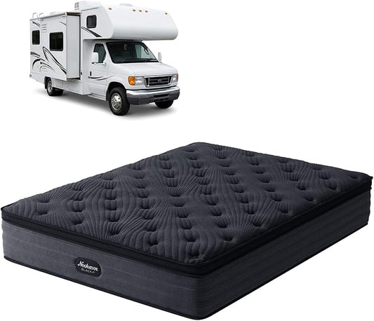 Short Queen Mattress,12 Inch Cooling Gel Memory Foam - Medium Firm Hybrid RV Mattress in a Box,Fiberglass-Free, Soft Knit Cooling Cover, Motion Isolation, CertiPUR-US Certified