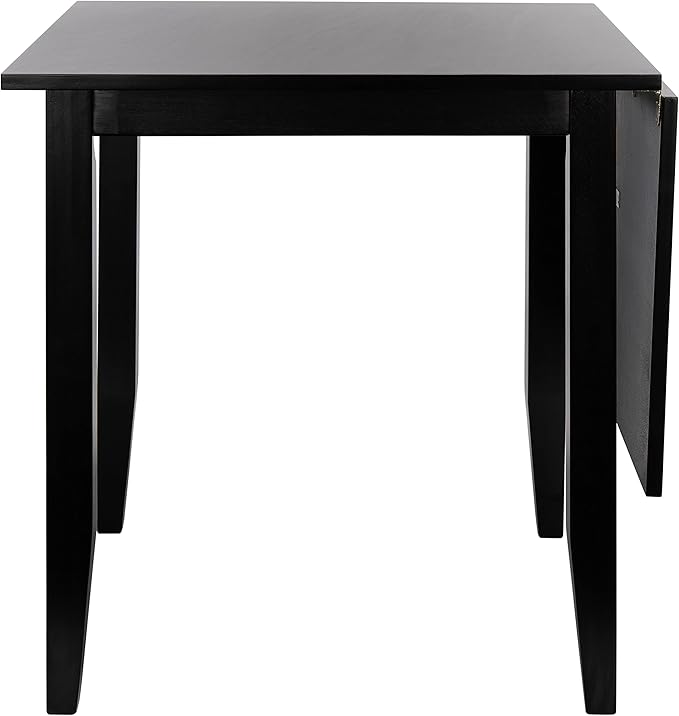 SAFAVIEH Home Collection Miliano Matte Black Drop End Leaf Dining Room Table DTB1404A