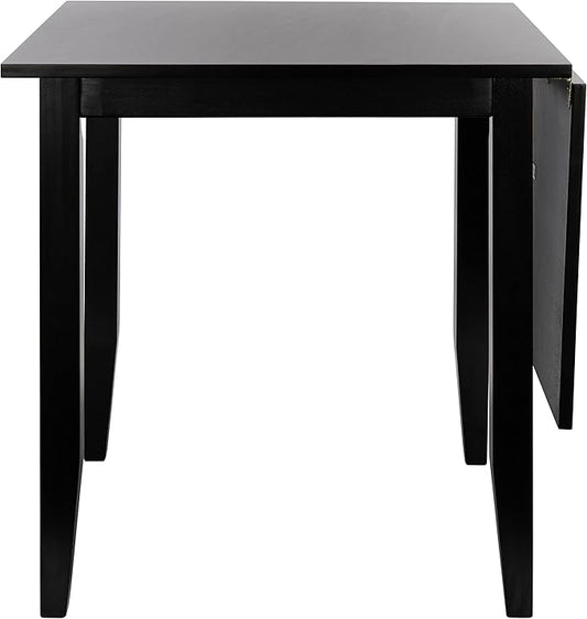 SAFAVIEH Home Collection Miliano Matte Black Drop End Leaf Dining Room Table DTB1404A