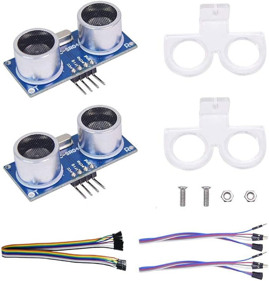 2pcs Ultrasonic Module Distance Sensor with 2pcs Mounting Bracket for Raspberry Pi Arduino Uno R3 Mega 2560 Nano Smart Robotics Projects