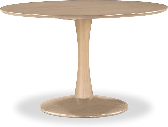 Meridian Furniture 915Oak-T Holly Collection Mid-Century Modern Dining Table with Rich Natural Finish, Solid Wood, Oak Veneer, 48" W x 48" D x 30" H, Natural