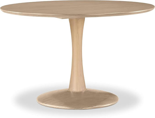 Meridian Furniture 915Oak-T Holly Collection Mid-Century Modern Dining Table with Rich Natural Finish, Solid Wood, Oak Veneer, 48" W x 48" D x 30" H, Natural