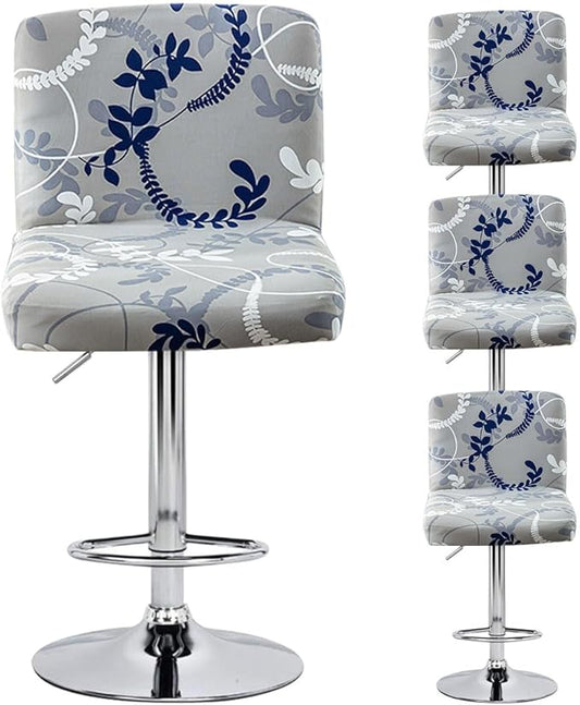 Levoberg Bar Stools Cover Set of 4 Printed Armless Swivel Barstools Slipcovers with Backs Stretch Square Counter Height Bar Stools Covers Mid Low Back Chair Cover for Kitchen Dining Room Bar #13