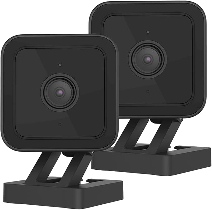 Cam v3 2 Pack, 1080p Plug-in Smart Security Camera, Color Night Vision, Motion Detection, 2-Way Audio, Compatible with Alexa, Google Assistant, Cloud & SD Card Storage, Indoor/Outdoor, Wired, Black