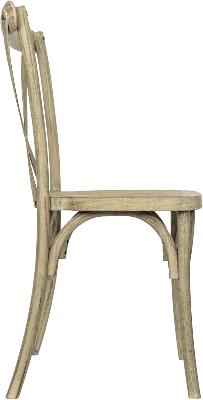 Flash Furniture Hercules Commercial Indoor/Outdoor Cross Back Chair, Wood Look, Weather-Resistant, Lightweight Design, Versatile Use, Light Oak