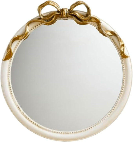 24-Inch Gold Bow Resin Mirror – Perfect Decorative Accent for Nursery and Elegant Baby Room Decor (Gold_1, 24in)