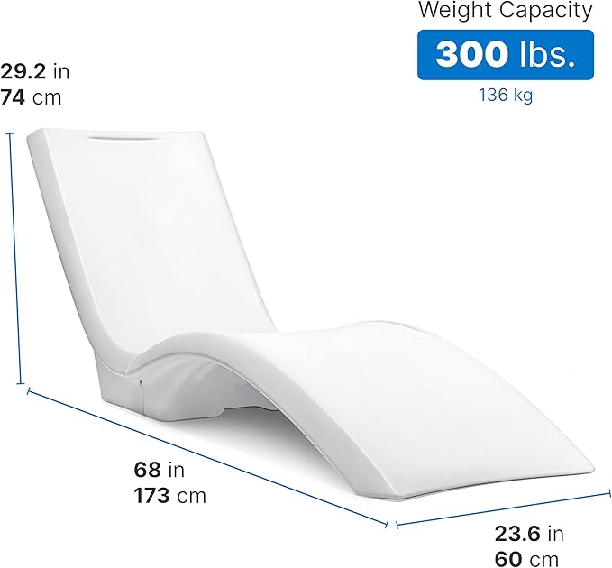 Step2 Vero Pool Lounger and Folding Adult Flip Seat Bundle, Outdoor/Indoor Waterproof Patio Furniture, Provides Back Support When Sitting, Made of Durable Plastic, White