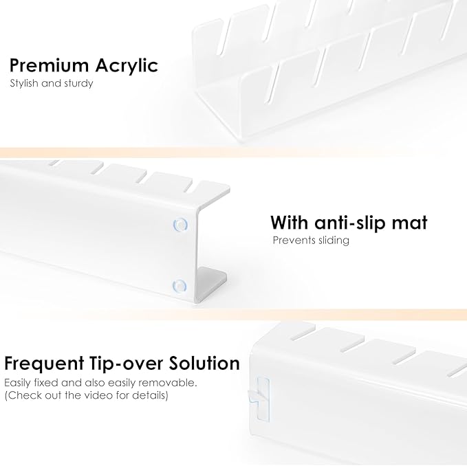 HAYVAN Hat Organizer for Baseball Caps 2024 New 2 PCS, No Install Acrylic Hat Holder for 14 Baseball Caps for Bedroom, Closet, Dresser (White)