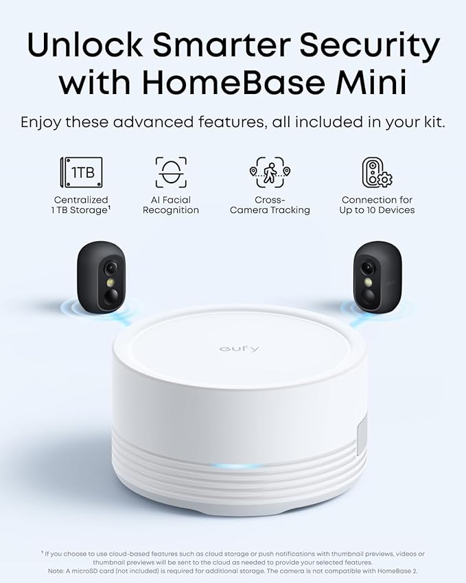 eufy Security eufyCam C35 2-Cam Kit, Wireless Security Indoor/Outdoor Camera, Magnetic Mount, Color Night Vision, Local Storage, No Monthly Fee, IP67, Facial Recognition, Solar Panel Compatible, Black