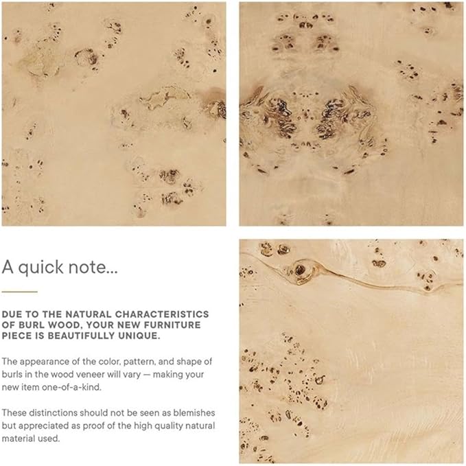 Modway EEI-6271-NAB Cosmos 16" Round Burl Wood Side Table, Natural Burl