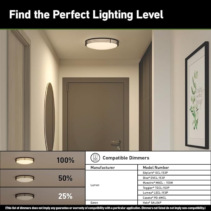 Good Earth Lighting Majestic 17-in Ceiling Fixture, 1950 Lumens, Dimmable, Matte Black