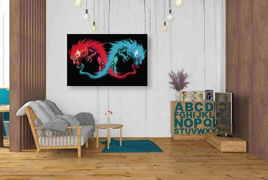Epic Graffiti 'Double Dragon' by Michael Stewart, Canvas Wall Art, 26"x40"