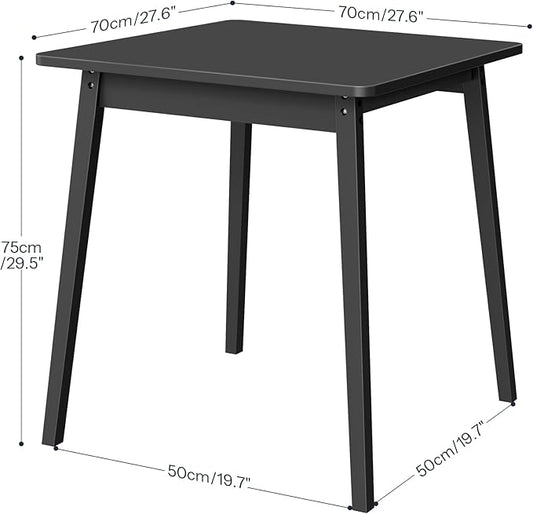 HOOBRO Bamboo Dining Table, Square Dining Table for 2, 27.6" Kitchen Table for Small Space, Writing Table, Easy to Assemble, for Dining Room, Living Room, Office, Kitchen, Apartment, Black BK70CZ01G1