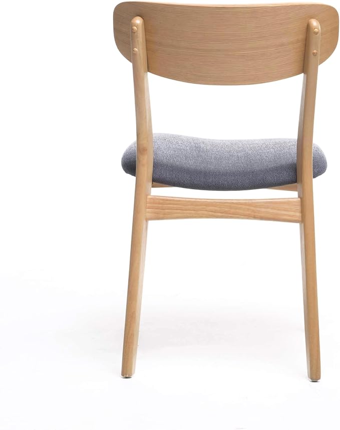 Christopher Knight Home Lucious Fabric / Oak Finish Dining Chairs, 2-Pcs Set, Dark Grey