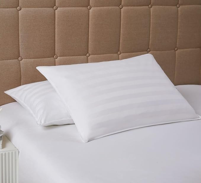 DOWNLITE Down Extra Thin, Flat & Soft Pillow for Stomach Sleepers (Hypoallergenic) (King)
