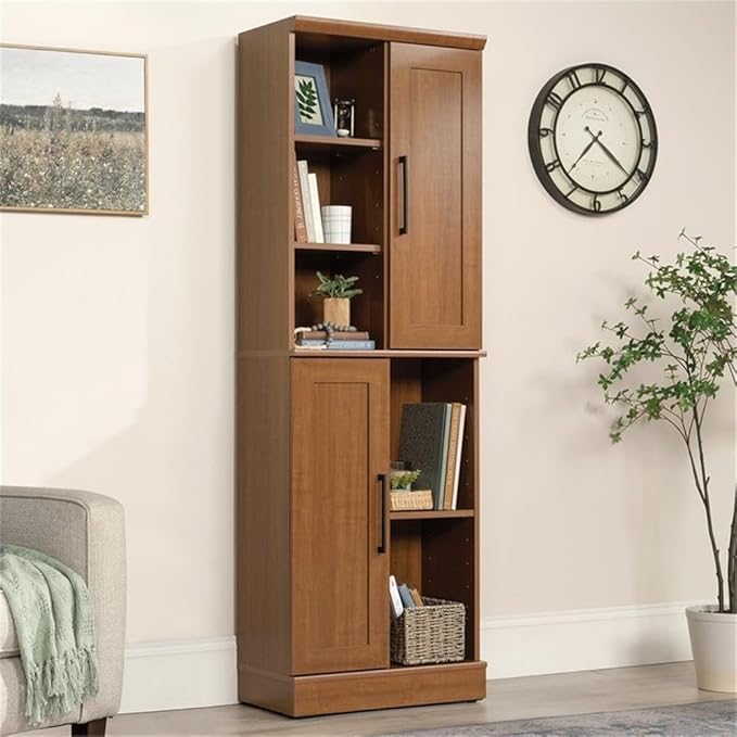 Sauder HomePlus Multi-Room Storage Cabinet with Adjustable Shelves and Door Positioning, Kitchen Laundry Pantry Storage Cabinet, in Sienna Oak Finish