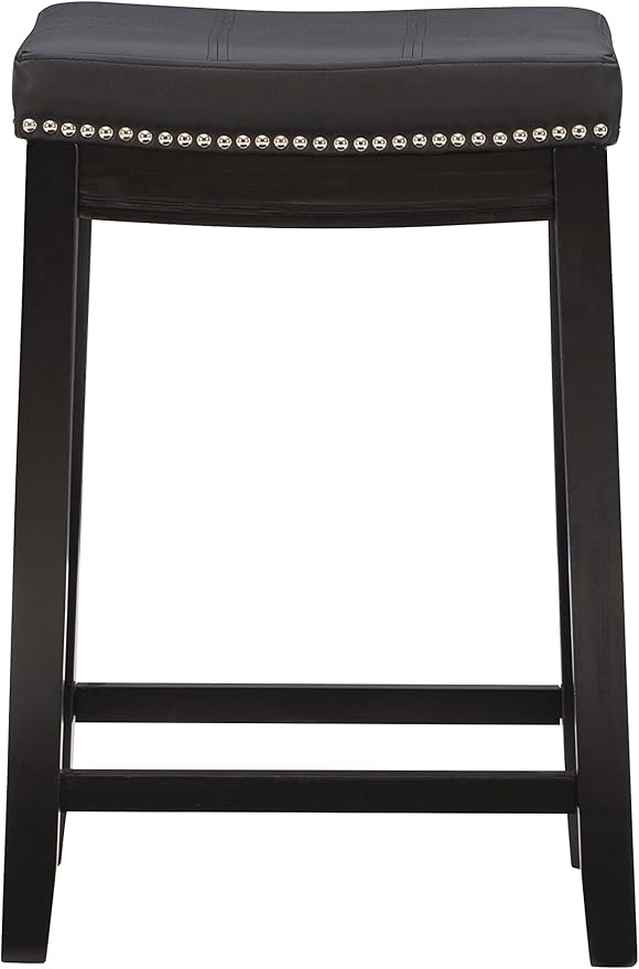 Linon Claridge Counter Stool, Black, 26" x 18" x 12.75"