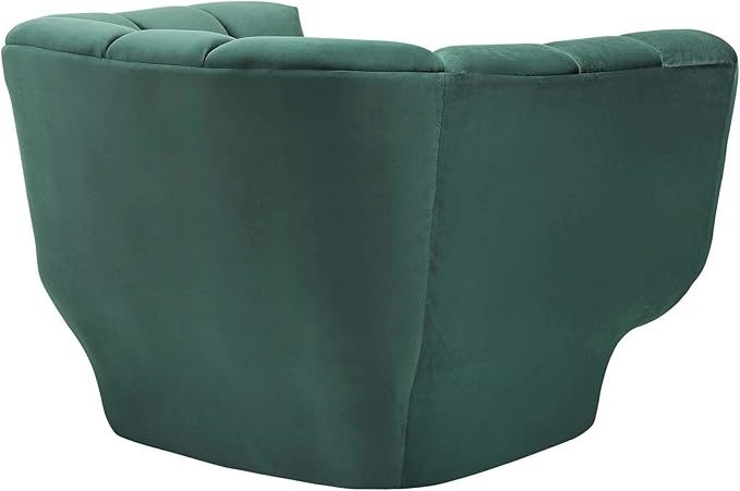 Modway Entertain Vertical Channel Tufted Performance Velvet Accent Lounge Armchair in Green