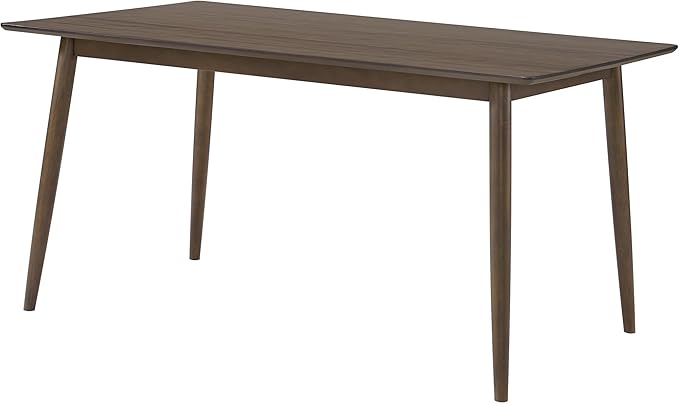Alaterre Furniture Calais Dining – Mid Century Modern 59-Inch Rectangular Dining Table for 4 – Solid Wood Kitchen and Dining Room Table with Minimalist Design (Walnut Finish)