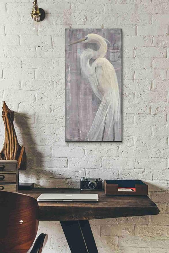 Epic Graffiti 'Coastal Egret II Legs' by Albena Hristova, Canvas Wall Art, 12"x24"