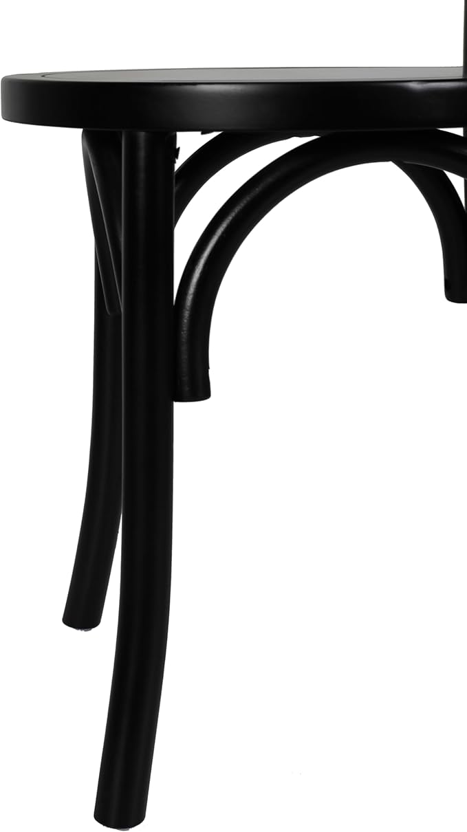Flash Furniture Betsy Commercial Solid Wood Dining Chair, Thonet Style, Stackable Design, Mortise and Tenon, 350 lbs. Static Weight Capacity, Black