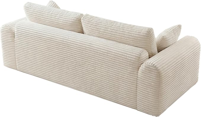 Modern 3 Seater Cloud Loveseat Sofa Couch in a Box - 86.6'' High-Density Foam Boneless Love Seat Sofa with Deep Seating and Wider Rolled Armrest for Living Room | Breathable material, Anti-slip