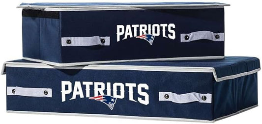 Franklin Sports NFL Under Bed Storage Bins - Folding Organizer Containers - NFL Team Office, Bedroom + Living Room Décor