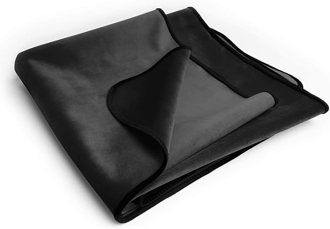Avana Waterproof Throw - Sensual Blanket for Adults - Made in The USA - Small Size, Micro-Velvet Black